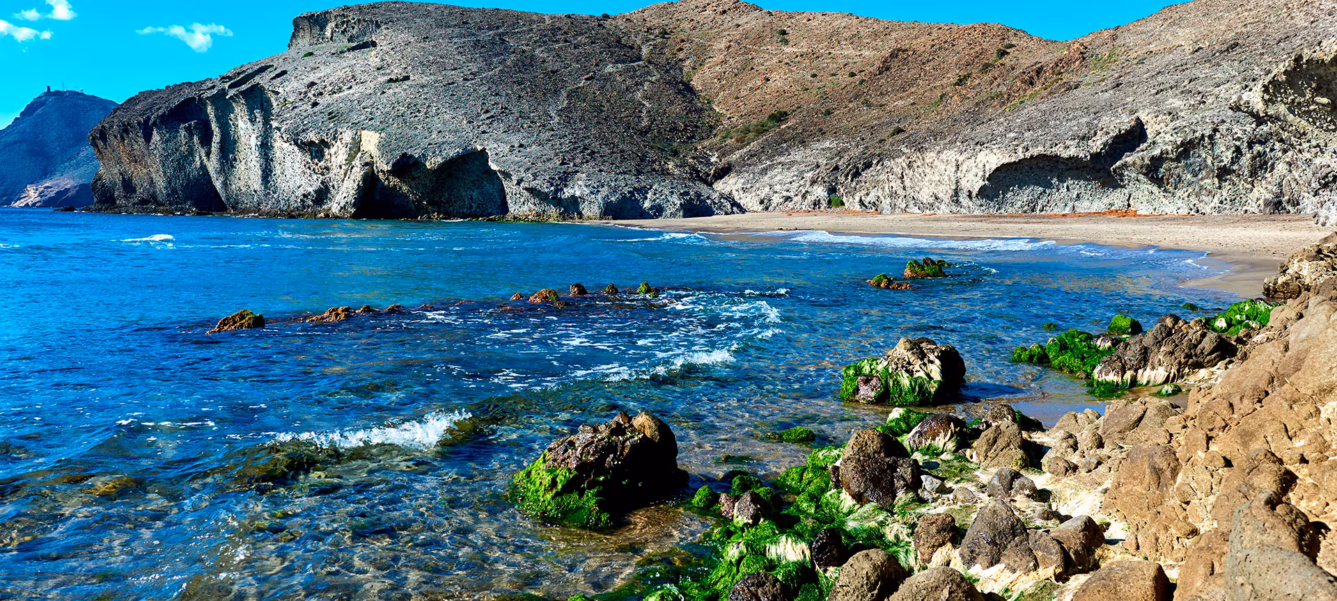 Costa del Parque Natural de Cabo de Gata-Níjar vista desde el aire